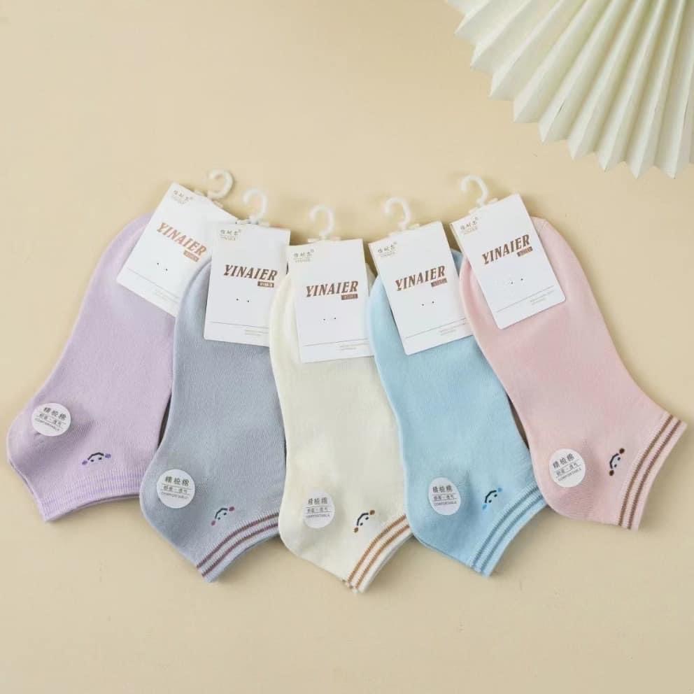 Pack of 05 ladies ankle socks 100 % cotton material