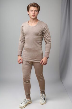 Heats Woolen Brown Thermal Suit for Mens and Womens