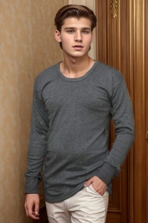 Heats Woolen Grey Thermal Suit For Mens