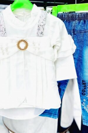 Baby shirt with denim jeans